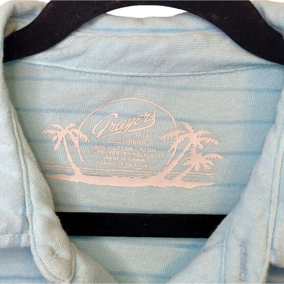 Grayers Light Blue Striped Lightweight Polo - Picture 3 of 7